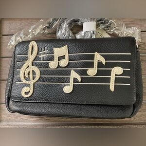 Charming Charlie Black Music Note Crossbody Bag